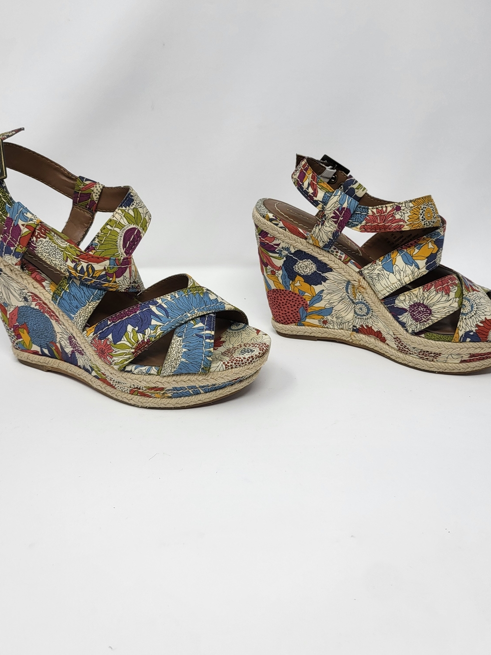 Hush Puppies Floral Multi-Color Wedge Sandals